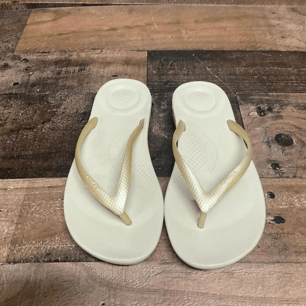FitFlop iQushion pearl flip flops sandals womens 5 - Picture 2 of 7